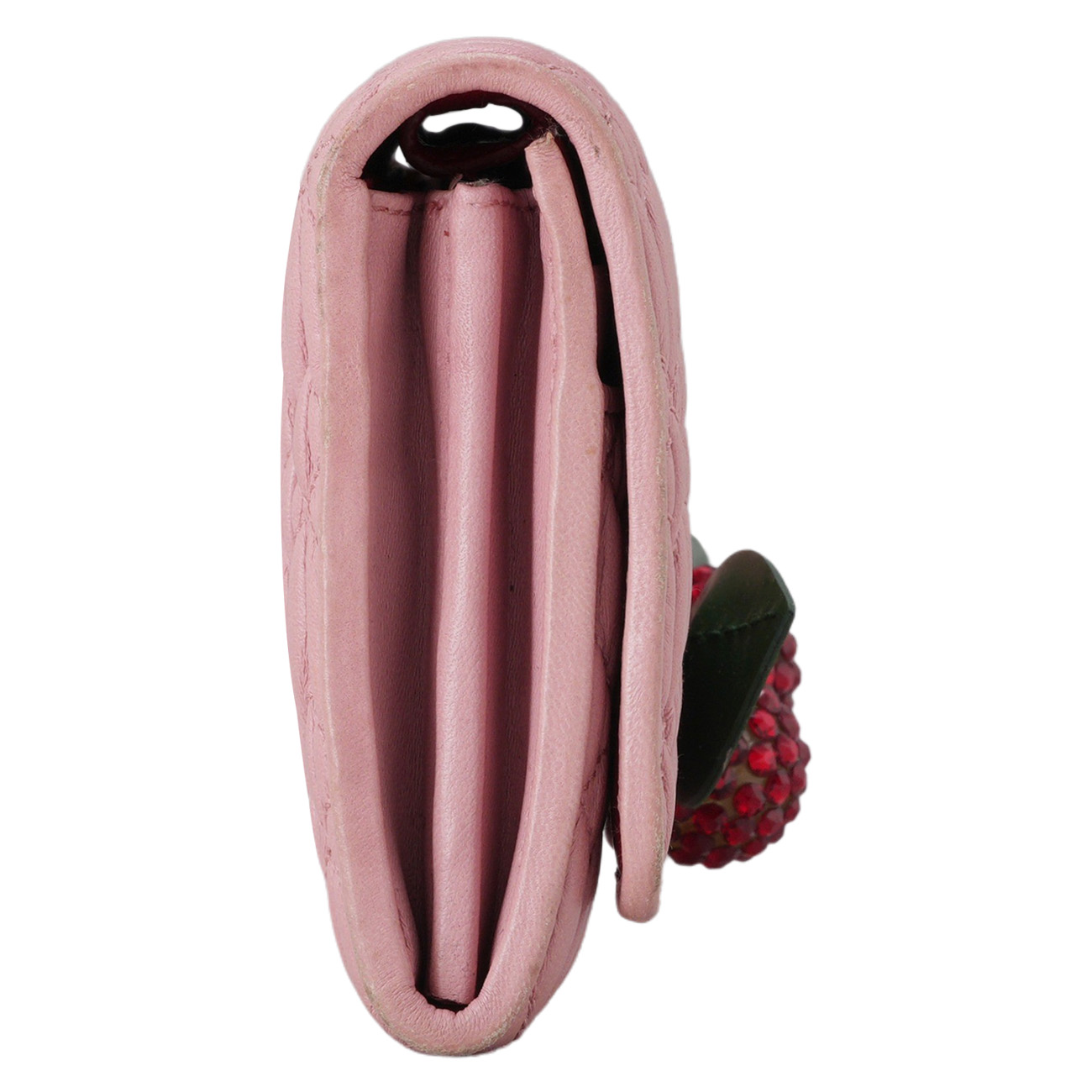 MIU MIU(USED)미우미우 나파 크리스탈 장식 체인 장지갑